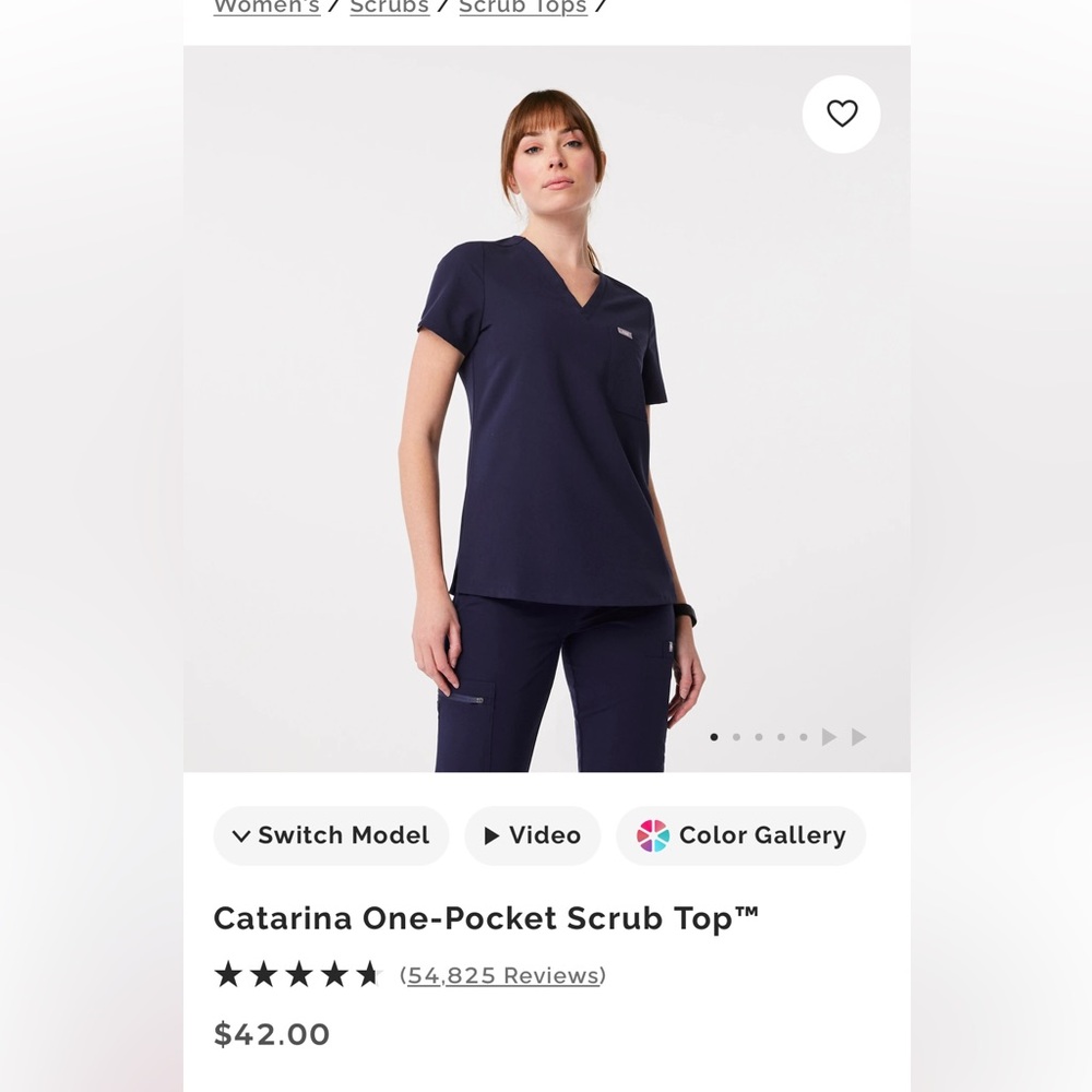 FIGS Catarina One Pocket Scrub top in Navy size XS